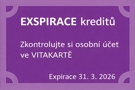 Část kreditů ve VITAKARTĚ exspiruje 31. 3. Zkontrolujte si je včas